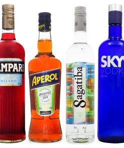 Combo - 1un Campari 998ml+ 1un Aperol 750ml+ 1un Cachaça Sagatiba 700ml +1un Vodka Skyy 750ml