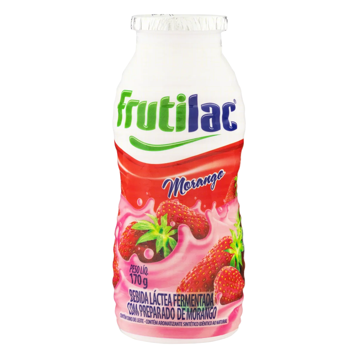Bebida Láctea Fermentada Morango Frutilac Frasco 170g