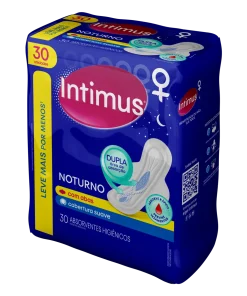 Absorvente com Abas Suave Intimus Noturno Pacote 30 Unidades Leve Mais Pague Menos