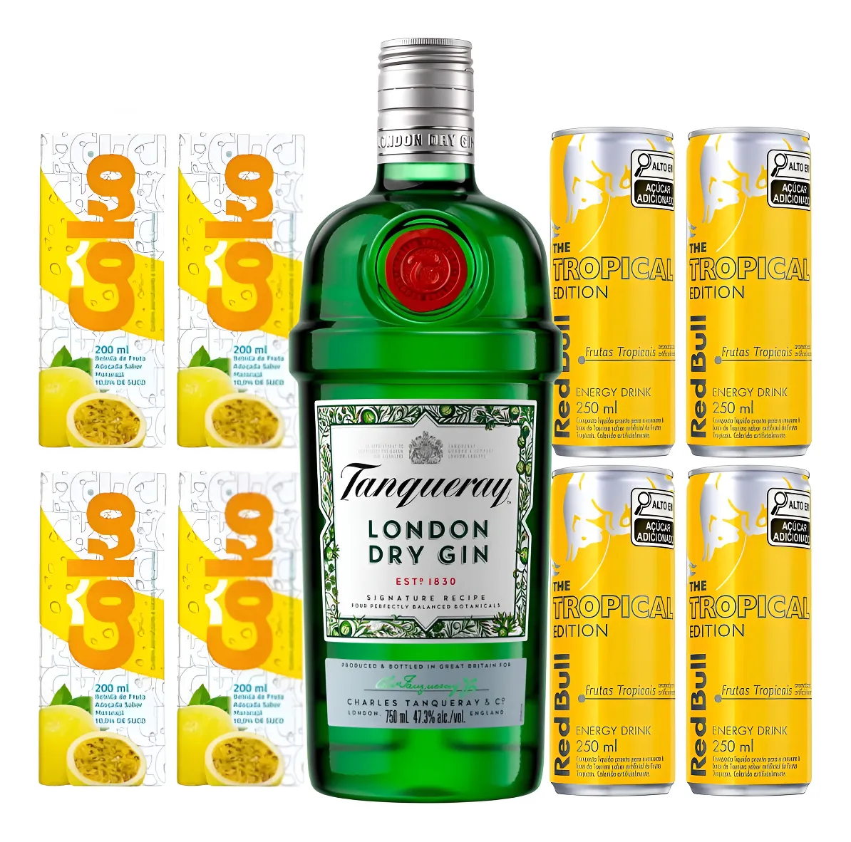 Combo Gin Tanqueray De 750ml + 4 Red Bull + 4 Gelo Maracujá Adicionar aos favoritos