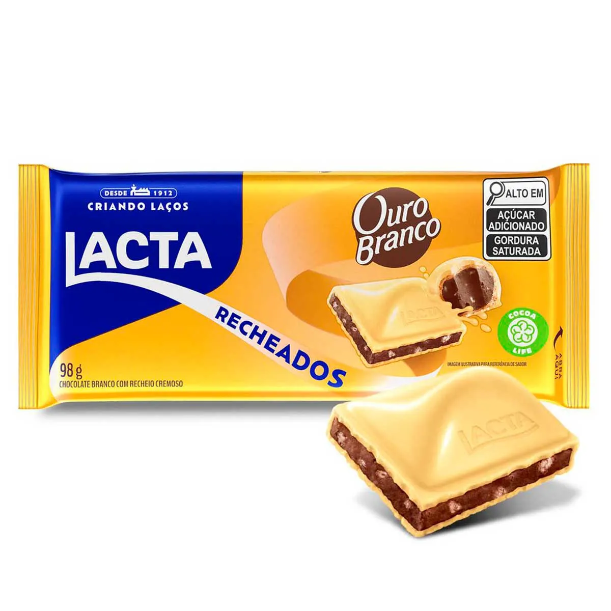 Chocolate Branco Lacta Com Recheio Ouro Branco 98G